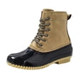 thumbnail image 2 of AUDeals Women's Duck Boots, Lace Up Waterproof Snow Shoes with Two Tone Style and Mid Calf Winter Comfort, 2 of 9