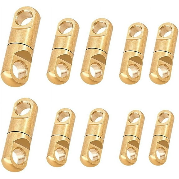 10pcs 6 Sizes High Strength Fishing Bearing Swivels Brass Fishing Swivel Connectors Golden Barrel Fishing Rings for Saltwater Freshwater Fishing Hole: 3.5~7mm