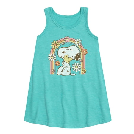 

Peanuts - Retro Flower Rainbow - Toddler and Youth Girls A-line Dress
