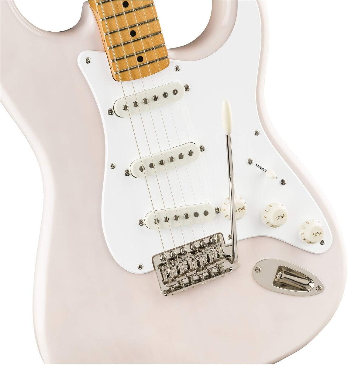 Squier Classic Vibe '50s Stratocaster 25.5 in Electric Guitar, White Blonde with Tremolo Bridge