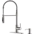 thumbnail image 1 of Kitchen Faucet with Soap Dispenser  or Hole Kitchen Faucets with Sprayer  Kitchen Sink Faucets  Stainless Steel  High Arc RV Faucet with Mode Spray  Pull Down Faucet for Sink, 1 of 4