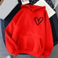 thumbnail image 2 of Vedolay Basic Sweatshirt for Women Fashion Long Sleeve Crew Neck Shirt Womens Fashion Red,M, 2 of 4