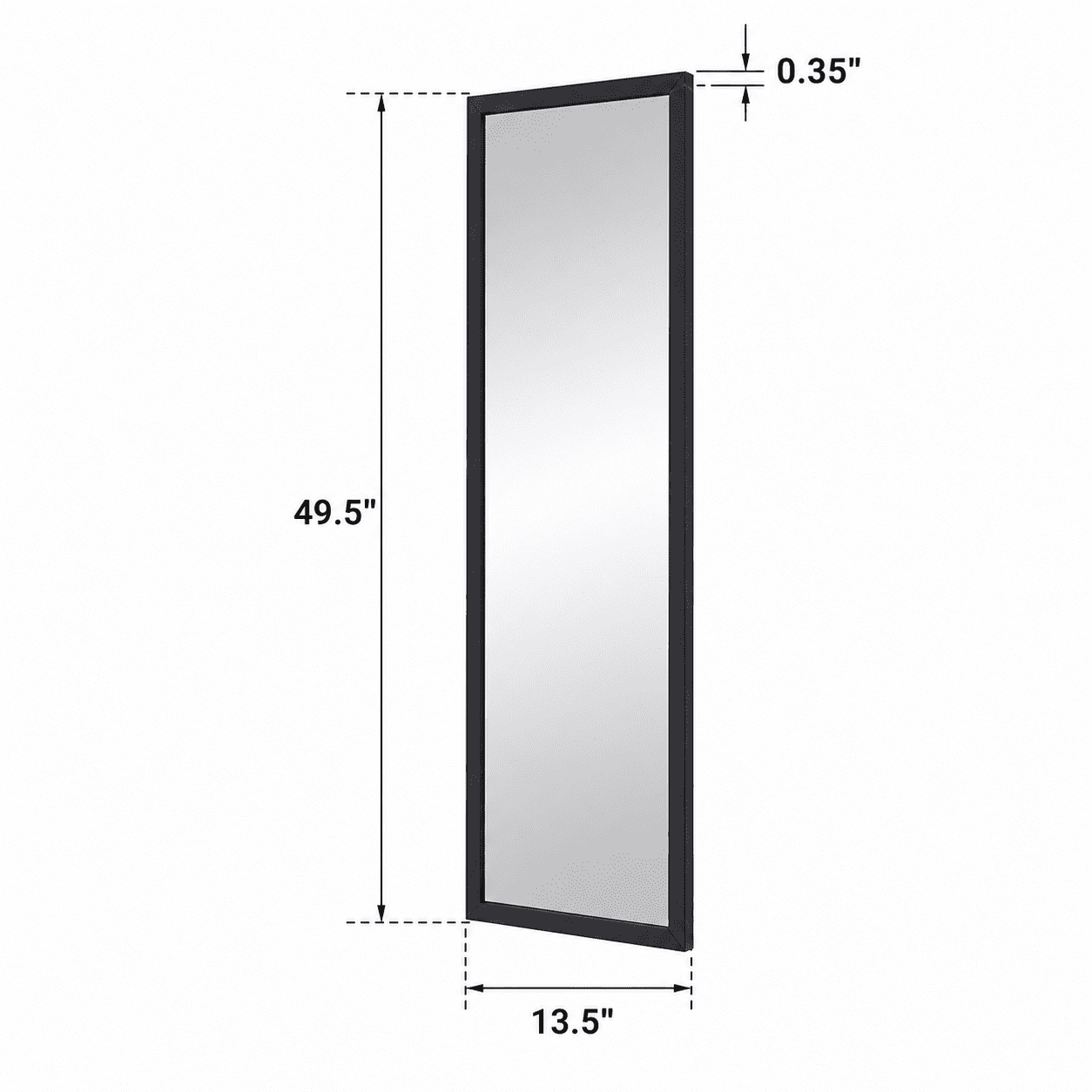 Mainstays 13x49 Black Rectangle Large Wall Mirror for Bathroom or Living Room