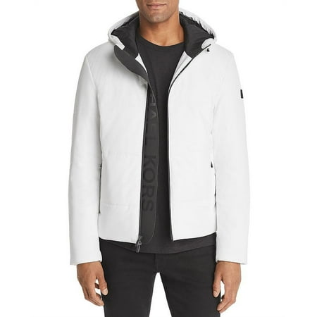 Michael Kors White Kors X Tech Hooded Travel Jacket, Us Medium