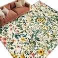 thumbnail image 2 of 6'x9' Area Rugs, Botanical Print Indoor Outdoor Area Rug for Living Room Bedroom, Vintage Plants Herbs Fruit Flower Washable Bathroom Rugs Kitchen Floor Carpet Mats Home Decor Aesthetic, 2 of 8