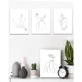 thumbnail image 3 of Minimalist Line Art Prints Wall Decor - Abstract Flower Line Art - Modern Black and White Artwork - Women Office Bedroom Bathroom Decoration - FRAMED, 8"x10", 4 Piece Set, 3 of 6