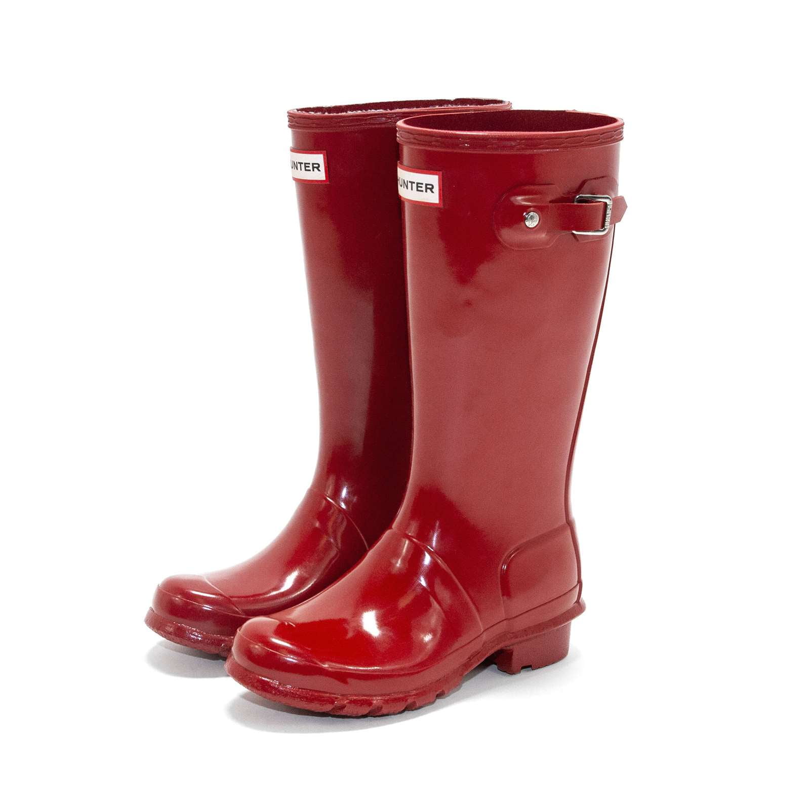 Hunter Girls Original Gloss Rain Boot, Military Red,1 M US