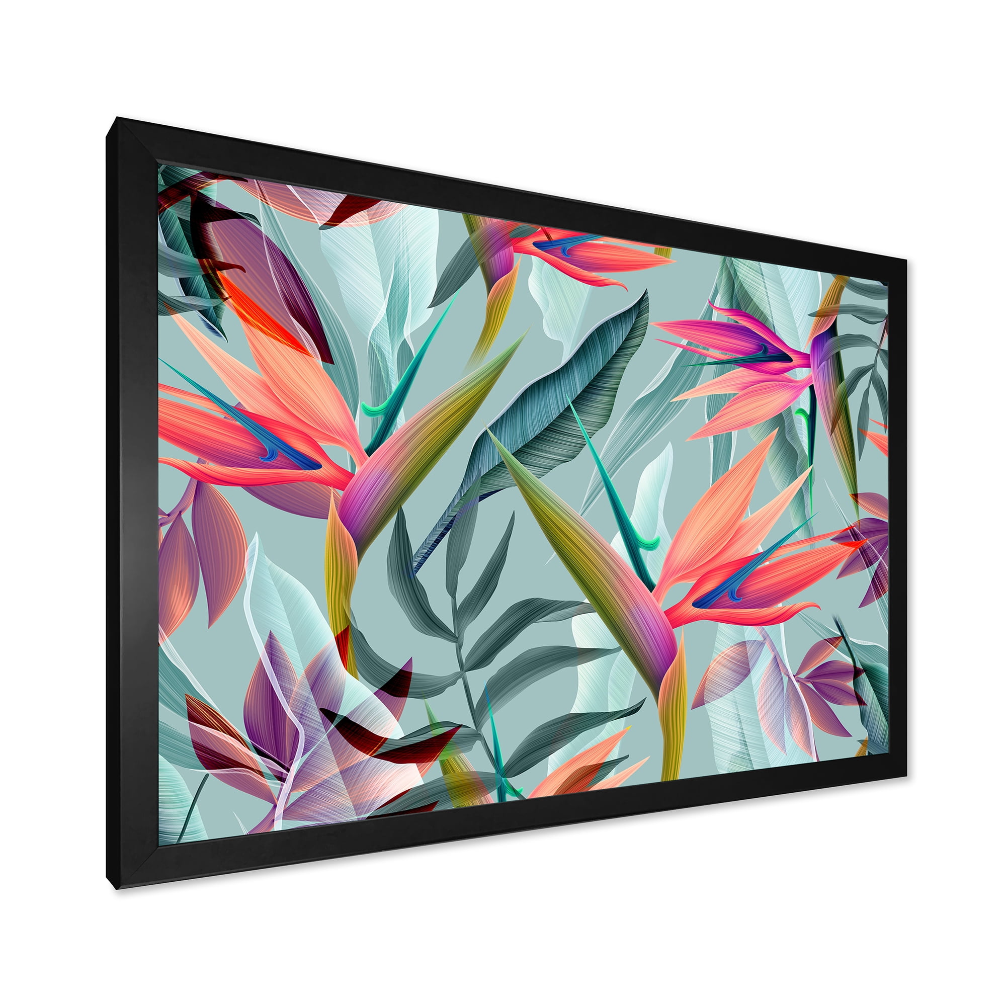 Designart 'VIntage Tropical Flowers V' Traditional Framed Art Print