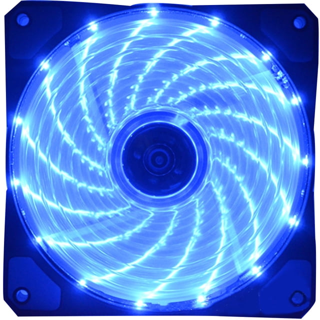 Inteprter Ventiladores con cubierta LED ultra silenciosos Moda Iluminar LED Refrigeración Anti-vibración PC Computadora Disipador de calor Ventilador Juegos de teclado y mouse para computadora azul