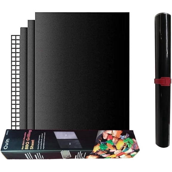 Non-Stick BBQ Grill Mat For Outdoor Grill And Baking. Reusable, Easy To Clean,BBQ Grill Accessories, Air fryer Accessories 15.75 x 13In,Heavy Duty 1 Mesh &3 Mats