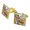 Gold, variant on Dinosaur Jurassic Selfie T-Rex Triceratops Brontosaurus Pterodactyl Parasaurolophus Square Cufflink Set - Silver or Gold