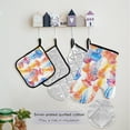 thumbnail image 5 of 5 Pcs Kitchen Set Heat Resistant Oven Mitts and Non-Slip Pot Holders with Adjustable Cooking Apron Watercolor Jellyfish, 5 of 6
