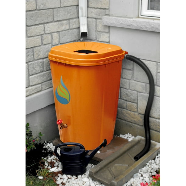 55 Gal. Terra Cotta Rain Barrel with Brass Spigot and Rain Barrel Kit