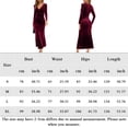 thumbnail image 2 of Vestido de manga larga para mujer Vestido de cóctel fruncido de sirena ajustado Ygjytge Vino rojo T S para Mujer, 2 of 5