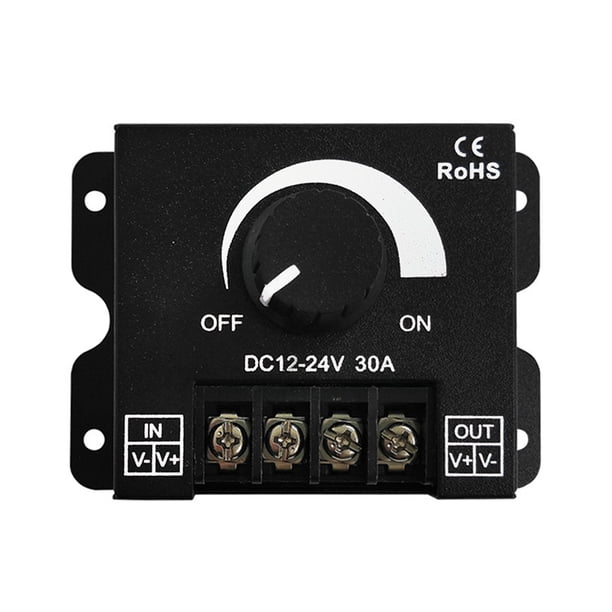 Controlador 12-24V 30A Dimmer LED Dimmer Dimming PWM Dimmer Manual Manual de Brillo Ajustador Función de Memoria del Controlador para Tiras de Luces LED DE UN COLOR 5050 3528