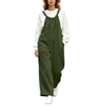 thumbnail image 3 of akafmk Corduroy Overalls for Women Adjustable Strap Wide Leg Jumpsuit Dressy Casual Long Pants with Pockets Fall Winter Outfits, Size 2XL, 3 of 8