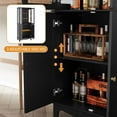thumbnail image 3 of HLR 72" Modern Black Cupboard with Adjustable Shelves, Elegant Storage Cabinet, 3 of 7