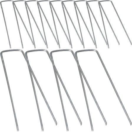 FELTECHELECTR Ground Stakes U Shaped Galvanized Steel 25Pcs 5.89X1.18X0.11in