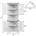 thumbnail image 3 of Danolapsi 67" Tall Corner Storage Cabinet with Lights, Farmhouse Corner Hutch Display Cabinet with Glass Doors, Wooden Storage Organizer for Kitchen, Living Room, Bathroom, 3 of 7