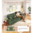 thumbnail image 3 of Welzona 87" Corduroy Sofa, Modern 3-Seater Couch with 2 Throw Pillows, Tool-Free Assembly, Green, 3 of 10
