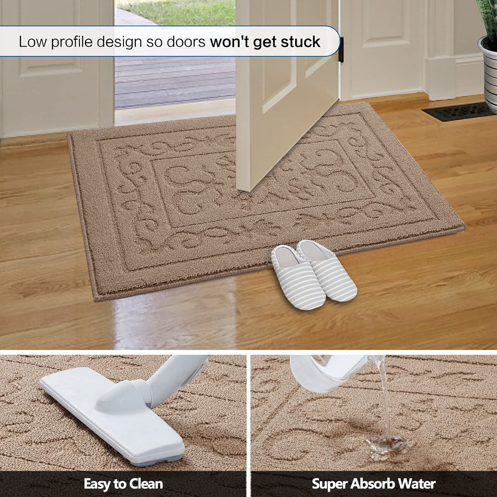 Indoor Doormat 36x 59 Absorbent Front Back Door Mat Floor Mats Rubber  Backing