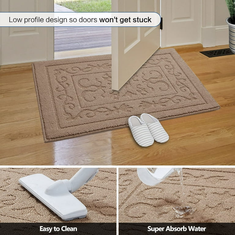 REFETONE Indoor Doormat, Front Back Door Rug Durable Rubber Backing Non Slip Door Mat Super Absorbent Resist Dirt Entrance Rug Inside Floor Mats