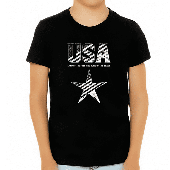 4th of July Shirts for Boys USA Shirt Independence Day USA Flag Graphic Tees for Boys Patriotic Shirts