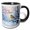 Black/White, variant on 3drose, Robin Bird on a Tree Branch in Winter. Merry Christmas Gift for All, 15oz Mug