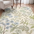 thumbnail image 3 of DEORAB 5x7 Washable Area Rug for Living Room with Non Slip Backing,Traditional Hallway Runner Rug,Low Pile Lightweight Carpet,Floral Print Mat,Better Home,Washable Machine,Green, 3 of 10