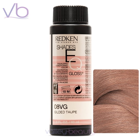 Redken Shades Eq 08VG Gilded Taupe | Ammonia-Free Demi-Permanent Hair Color, 2 fl.oz./60ml