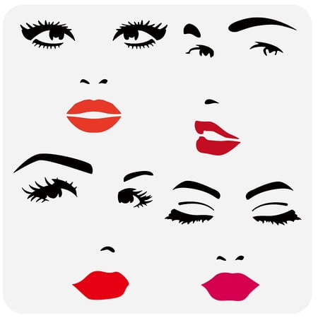 1pc PET Hollow Out Drawing Painting Stencils for DIY Scrapbook Photo Album Eye 30x30cm