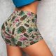 thumbnail image 4 of Fotbe Tropical Mask Flamingo Shorts Sin Costuras – Shorts Deportivos de Cintura Alta para Mujer, Elásticos para Gimnasio, Yoga, Running o Ciclismo-Small, 4 of 8