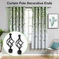 thumbnail image 4 of NETSENG Curtain Finials Only with Screws, 2Pcs Black Twist Bird Cage Curtain Rod Finials Iron Decorative Rod Finials Ends Window Drapery Rod End, Fits24-28mm Curtain Rods (Spiral Shaped), 4 of 5