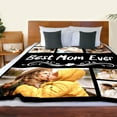 thumbnail image 5 of Custom Blanket with Photo Text, Mothers Day Birthday Gifts for Mom, Personalized Flannel Throw Blanket, Customized Blanket for Mom Gifts from Daughter Son - 7 Size (6 Photo-5) Blankets, 5 of 5
