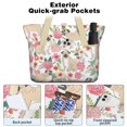 thumbnail image 2 of Tote Bag for Women - Pugs and Flowers Shoulder Bag - Large Utility Work Duffle Bag with Zipper Handbag for Travel, Work, Sprots, 2 of 5