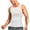 White, variant on Men's Compression Tank Top Solid Color Crewneck Sleeveless High Stretch Tummy Control Chest Compression Moisture Wicking Breathable Lightweight Summer Gym Body Shaper Vest