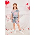 thumbnail image 5 of Arshiner Girls 2-Piece Tie Dye Pajamas Set Trendy Lounge Set Kids Sleepwear, 5 of 5