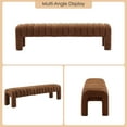 thumbnail image 5 of Zesthouse 63″ End of Bed Bench, Boucle Tufted Upholstered Ottoman Bench with Padded Seat and Solid Wood Leg, Modern Entryway Bench for Bedroom, Living Room,Brown, 5 of 11