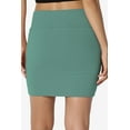 thumbnail image 3 of TheMoogan Women's Basic Stretch Cotton High Waist Double Layer Tube Mini Skirt, 3 of 7