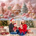 thumbnail image 4 of 13 x 6ftWinter Interior Candy Pink Christmas Garage Door Decoration Background Xmas Snowflake Christmas Decoration Photo Backdrop Baby Shower Birthday Kids Children Party Outdoor Indoor Banner Cover, 4 of 5