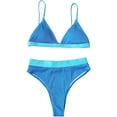 thumbnail image 1 of Maillot de Bain Deux Pièces pour Femmes, Bikini Triangle et String à Nouer sur le Côté, 1 of 4