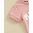thumbnail image 6 of vera natura Toddler Girl Summer Outfit Fuzzy Letter Embroidery Short Sleeve T-Shirts Tops and Shorts 2Pcs Clothes Set, 6 of 9
