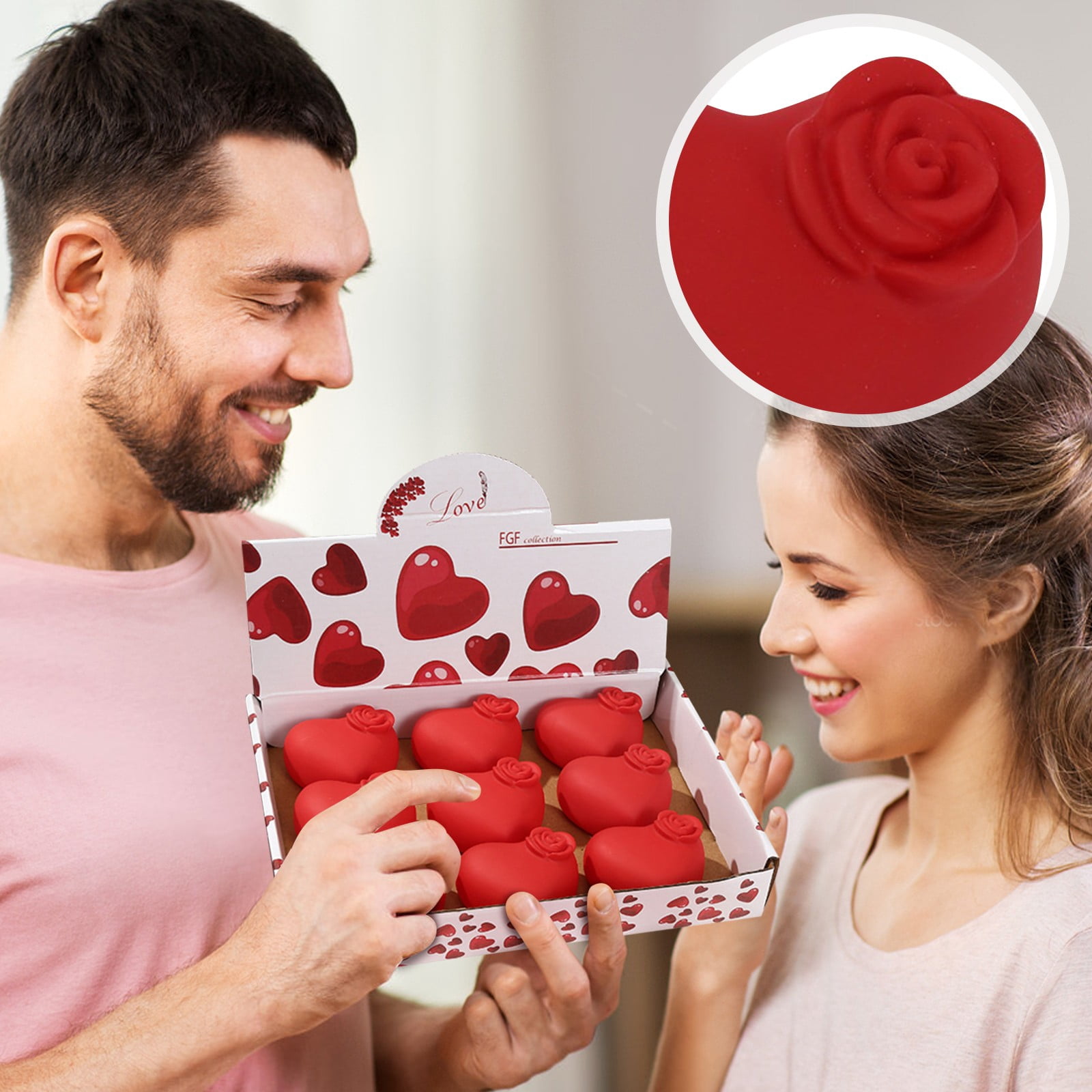 Heart Shaped Silicone Soap Mold with Rose Design Perfect for DIY Crafts, Candle Making, and Baking Projects