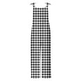 thumbnail image 4 of Royisotas Fall Checkered Wide Leg Cuffed Sleeveless Jumpsuits for Women Plus Size Adjustable Straps Baggy Crew Neck with Pockets Pant Rompers, 4 of 5