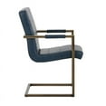 thumbnail image 2 of Sunpan Jafar 19" Faux Leather Dining Armchair in Vintage Blue (Set of 2), 2 of 6