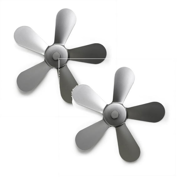 2Pack 5 Blade for Heat Powered Wood Stove Fan Wood Log Burner Fireplace Friendly Fan Kitchen Cleaning Supplies Heat Powered Fireplace Fan for Efficient Warm Air Circulation Silver