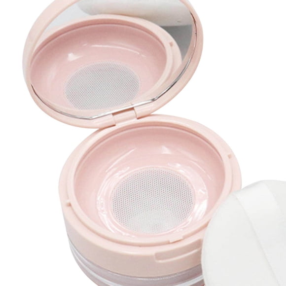 Makeup Powder Container Powder Box 20G Flip Lid Refillable Holder Box Portable Empty Cosmetic Jar Pink Small Net