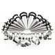 thumbnail image 1 of Juego de 28 piezas de acero inoxidable de doble cuerno para expansión de oreja, para el contorno de la oreja, joyería popular para piercing femenino, color acero, 1 of 5