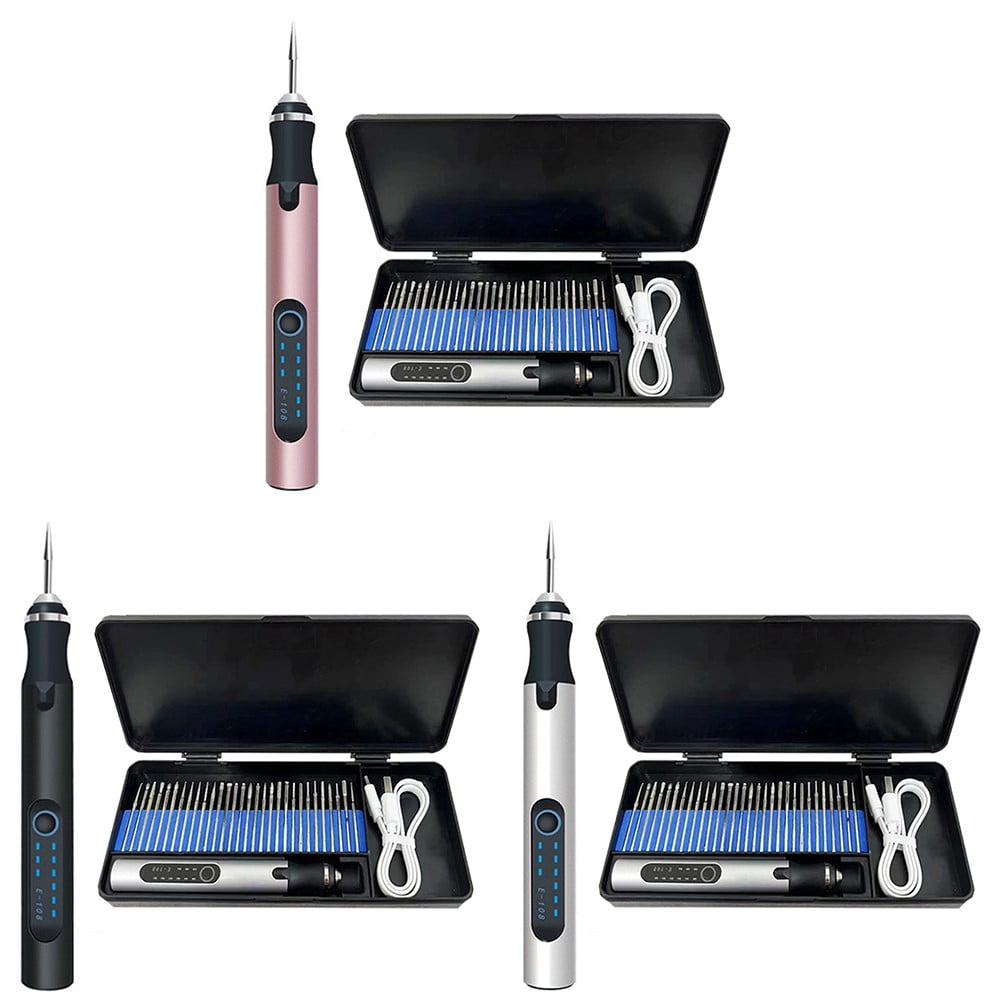 Lightweight USB Rechargeable Engraving Pen with Comprehensive Set of 30 Bits