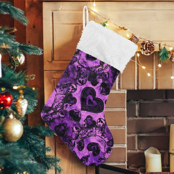 RMDQTR Christmas Stockings for Xmas Gifts - Large Size Festive Holiday Decor for Family Symmetrical Hearts
